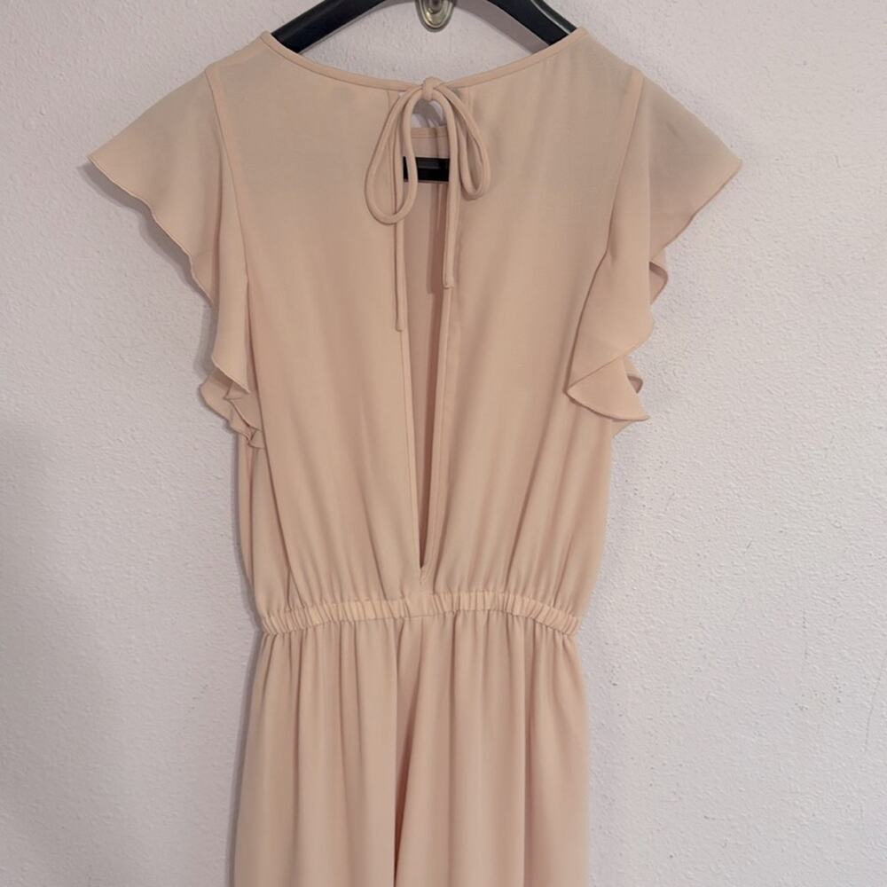 Aritzia Wilfred Women Soft Pink Fleurette Jumpsuit with Ruffle Sleeves Size S - Picture 11 of 13